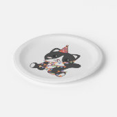 誕生日アニマルキュート猫子供へ誕生パーティー ペーパープレート (アングル)