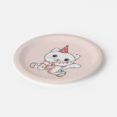 誕生日アニマルキュート猫子供へ誕生パーティー ペーパープレート (アングル)