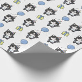 誕生日アニマルキュート猫子供へ誕生パーティー ラッピングペーパー (角)