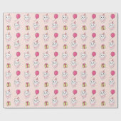 誕生日アニマルキュート猫子供へ誕生パーティー ラッピングペーパー (フラット)