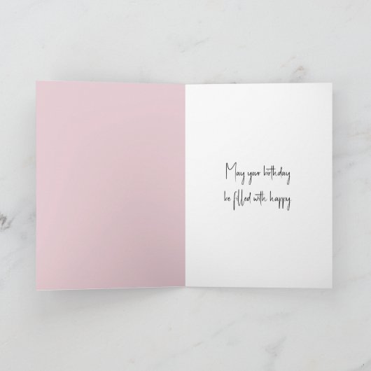 誕生日アヒルがピンクの毛皮のコートを着る カード (内部)