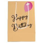 誕生日アヒルのピンクの毛皮のコート ミディアムペーパーバッグ (裏面)