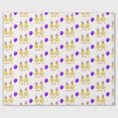 誕生日アヒル（紫色のバルーン） ラッピングペーパー (フラット)