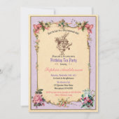 誕生日アフタンティーパーティの招待状パープル 招待状 (正面)