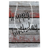 誕生日アメリカ国旗 ミディアムペーパーバッグ (正面)