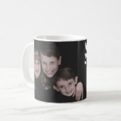 誕生日アラーム日付誕生写真テンプレート コーヒーマグカップ (正面左)