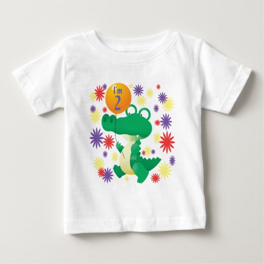 誕生日アリゲーター2 ベビーTシャツ (正面)