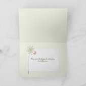 誕生日アンティークティーカップとデイジーブーケ カード (内部)