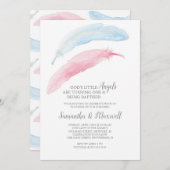 誕生日アンドバプティスリトルエンジェル招待状 招待状 (正面/裏面)