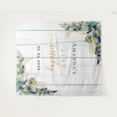 誕生日イウカリプトスのグリーンラスティックウッドネーム タペストリー (正面(横))