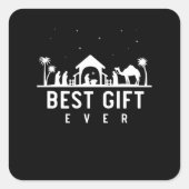誕生日イエス出生宗教的クリスマスキリスト スクエアシール (正面)