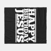 誕生日イエズクリスマス フリースブランケット (正面(横))