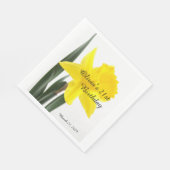 誕生日イエローナルシスダッフォディル スタンダードランチョンナプキン (角)