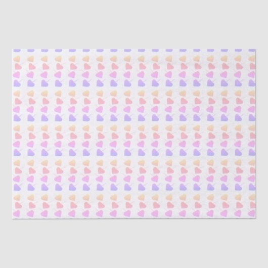 誕生日イエロー、紫、ピンクのハート 薄葉紙 (正面)