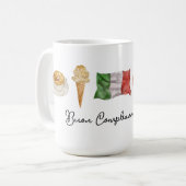 誕生日イタリアンギフトのマグカップ名 コーヒーマグカップ (正面左)