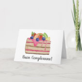 誕生日イタリアン水彩果実質ケーキカード カード (正面)