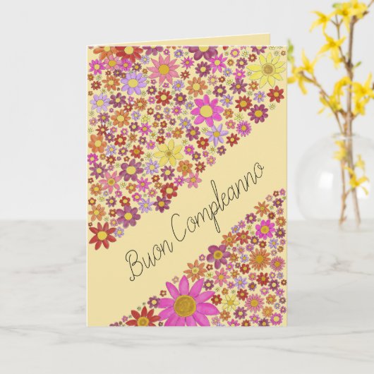 誕生日イタリアン花襟 カード (黄色い花)