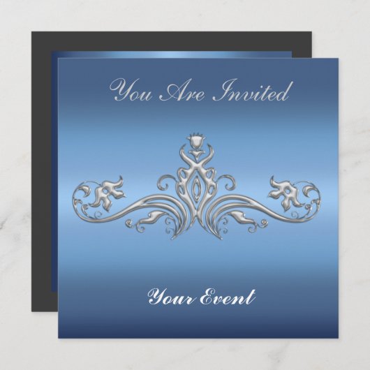 誕生日イベント企業の任意の大事な行事招待状 招待状 (正面/裏面)