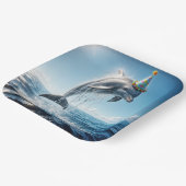 誕生日イルカが水から飛び出す ペーパープレート (傾斜あり)