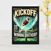 誕生日イレブンイヤーサッカーお祝い カード (黄色い花)