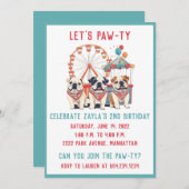 誕生日イングリッシュブルドッグアットアカーニバル 招待状 (正面/裏面)