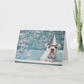 誕生日イングリッシュブルドッグ可愛おもしろいくてバス カード (正面)