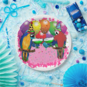 誕生日インコ ペーパープレート (パーティー)