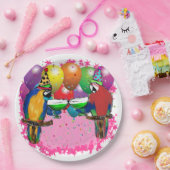 誕生日インコ ペーパープレート (パーティー)