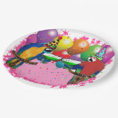 誕生日インコ ペーパープレート (アングル)