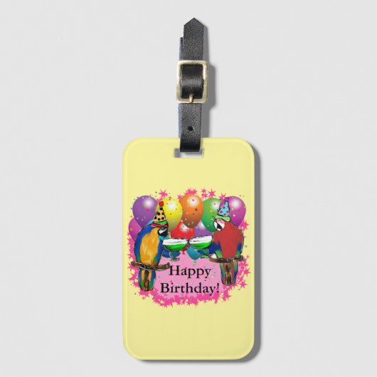 誕生日インコ ラゲッジタグ (正面縦)