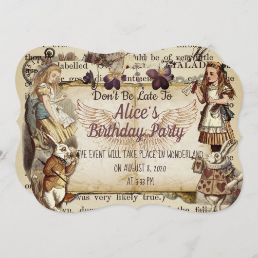 誕生日インワンダーランド招待状 招待状 (正面/裏面)