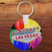 誕生日イン素晴らしいラスベガスのキーチェーン – バルーン キーホルダー (正面)