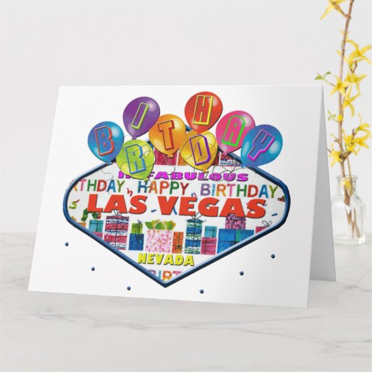誕生日イン素晴らしいラスベガスカード カード (黄色い花)