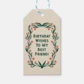 誕生日ウィズエレガントフローラ枠 ギフトタグ (正面)