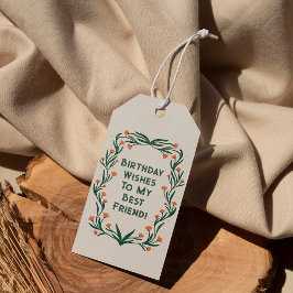 誕生日ウィズエレガントフローラ枠 ギフトタグ