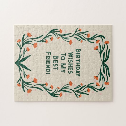 誕生日ウィズエレガントフローラ枠 ジグソーパズル (横)