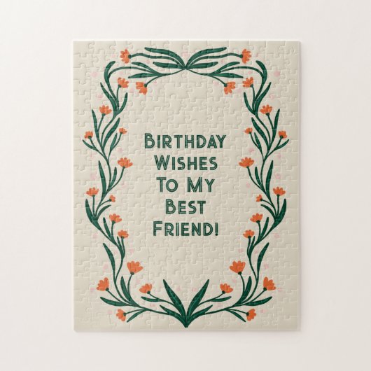 誕生日ウィズエレガントフローラ枠 ジグソーパズル (縦)
