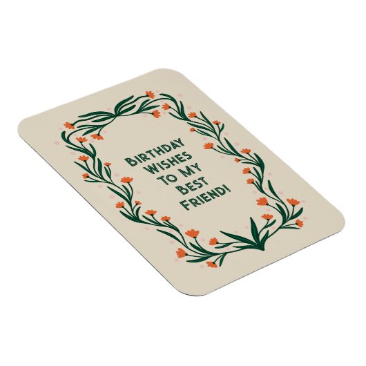 誕生日ウィズエレガントフローラ枠 マグネット (右側)