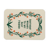 誕生日ウィズエレガントフローラ枠 マグネット (横)