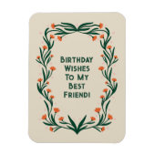 誕生日ウィズエレガントフローラ枠 マグネット (縦)