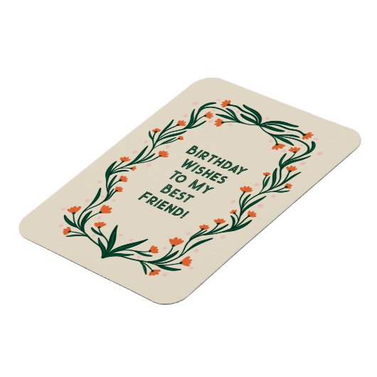 誕生日ウィズエレガントフローラ枠 マグネット (左側)