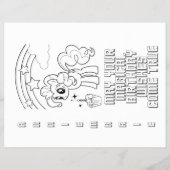 誕生日ウィズパーソナライズされたユニコーン着色ページ チラシ (裏面)
