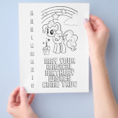 誕生日ウィズパーソナライズされたユニコーン着色ページ チラシ (手)
