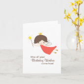 誕生日ウィズフェアリー カード (黄色い花)