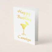 誕生日ウィズマルティニガラス 箔カード (正面)