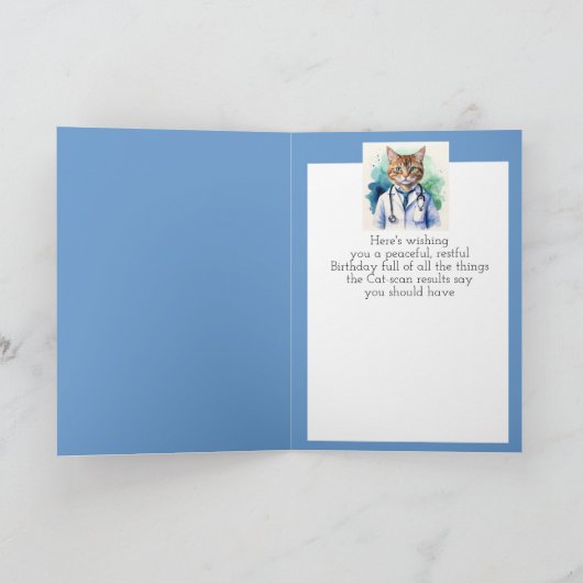 誕生日ウィズ素晴らしドクターおもしろいキャットスキャン カード (内部)
