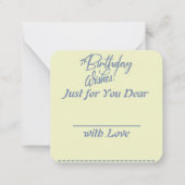 誕生日ウィッシュのノートカード ノートカード (裏面)