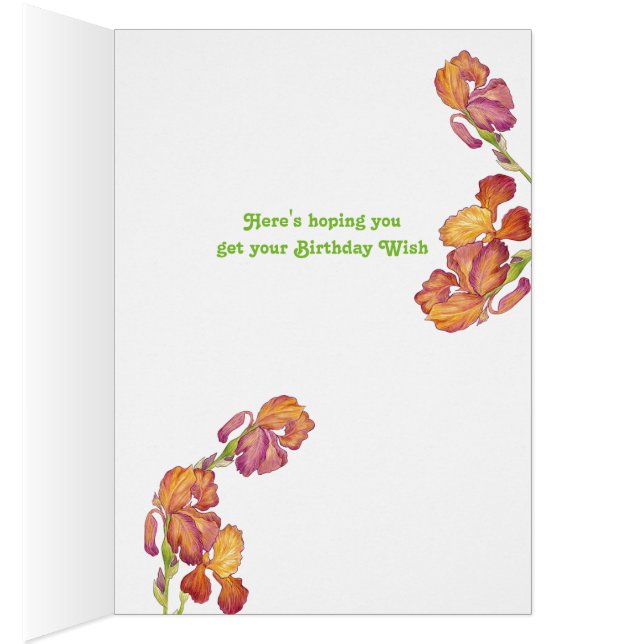 誕生日ウィッシュアイリスカード (内側 (右))