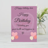 誕生日ウィッシュカード 招待状 (スタンド正面)