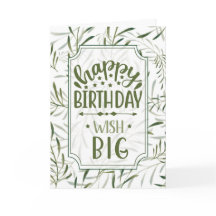誕生日ウィッシュビッグボタニカルセージグリーン葉ズ
